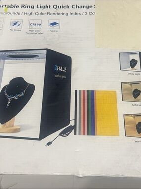 Portable Photo Light Box with Color Backdrops - Black and Multicolor